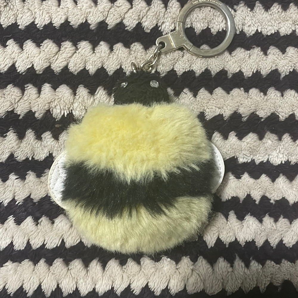 Kate Spade Fuzzy Bee Pom Pom Keychain/Bag Charm